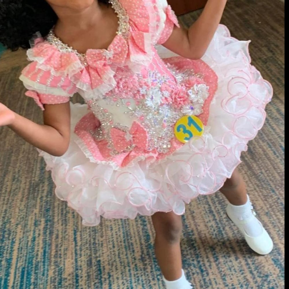 Pink/White Mega Glitz National Dress